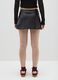 Black regular fit mini skirt with zip_3