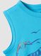 Blue pure cotton vest top with dinosaur print_3
