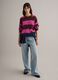 Multicoloured striped crew neck sweater in regular fit cotton blend_1
