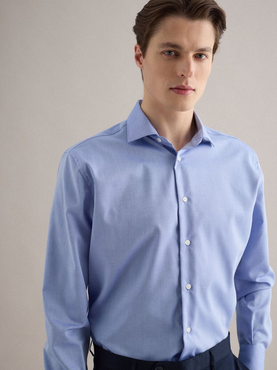Light Blue Pure Cotton Regular Fit Shirt_2