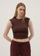 Brown stretch sleeveless top, regular fit_1