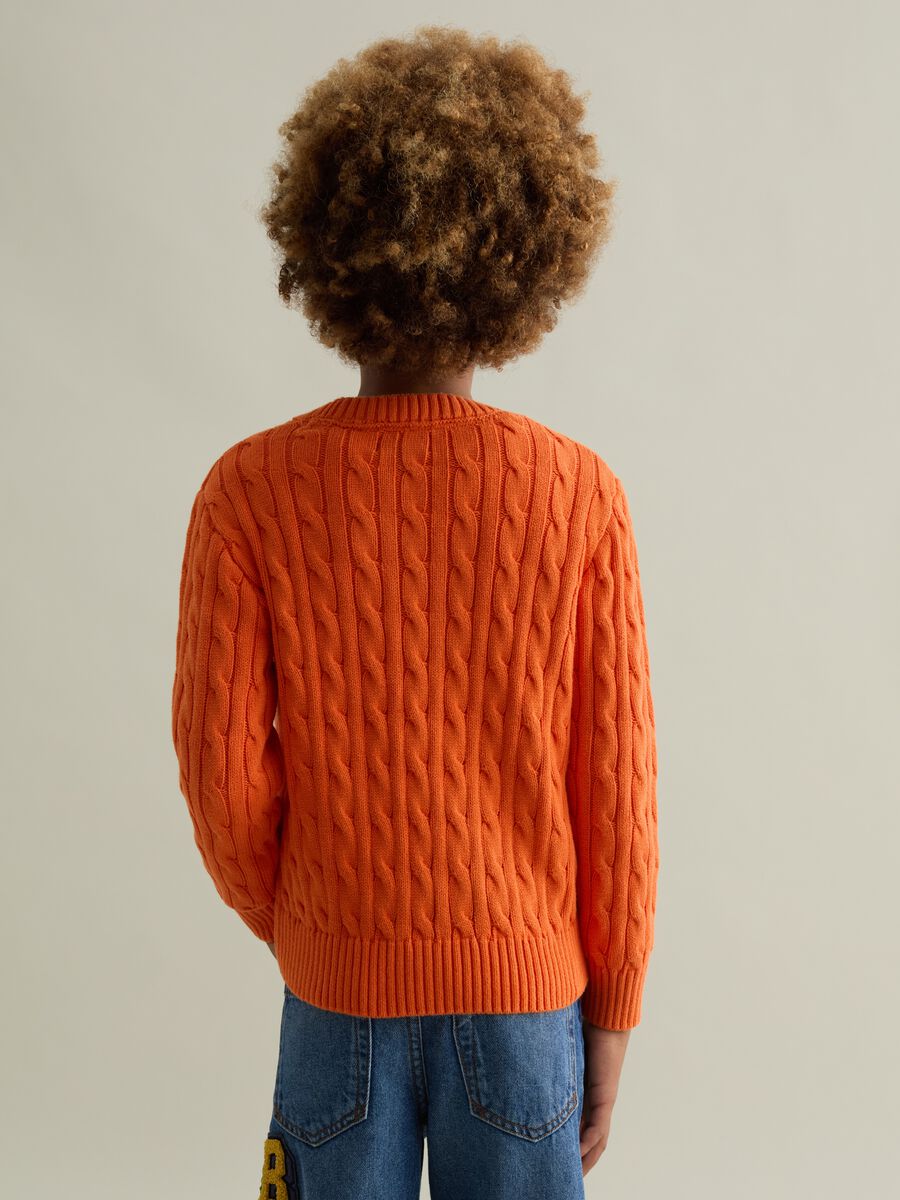 Cable-knit pullover with logo embroidery_1