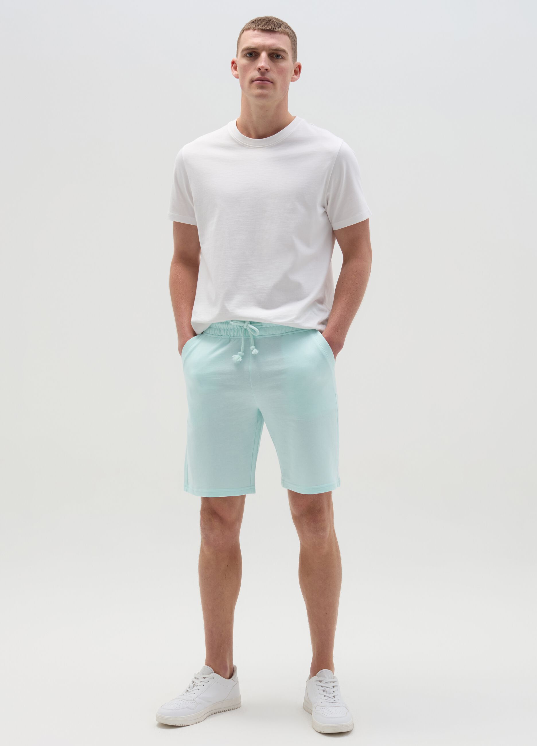 Ovs Bermuda jogger in felpa con coulisse