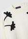 White sweatshirt in cotton and polyester blend with floral decorations_5
