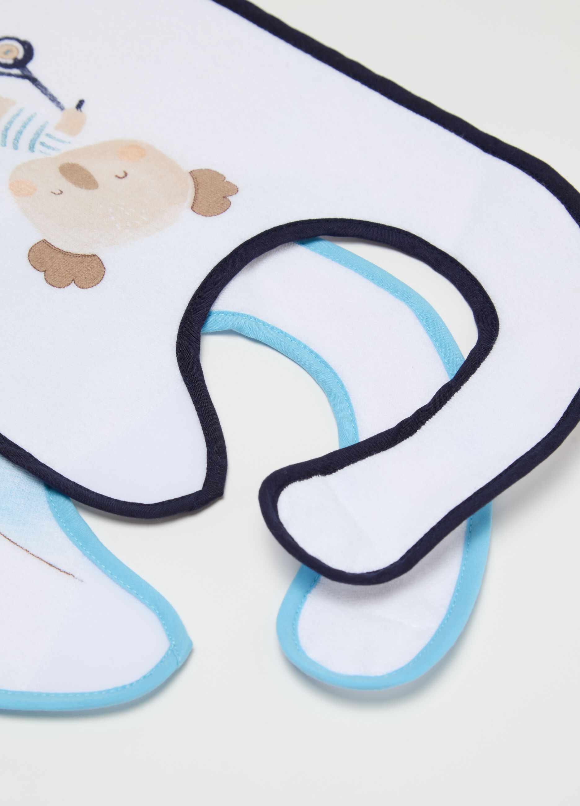 Two-pack bibs with PEVA backing and koala print