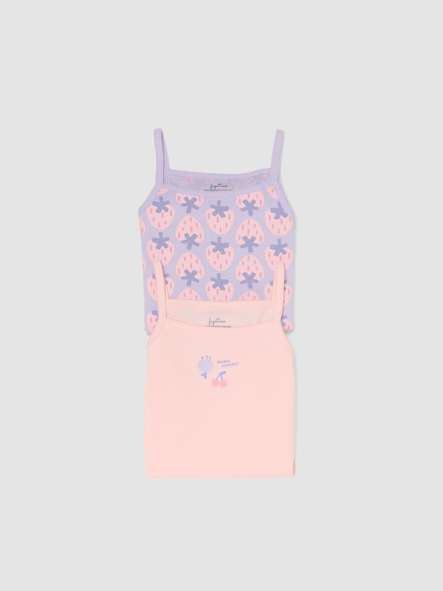 Bipack body rosa in cotone organico con spalline sottili per neonati_3