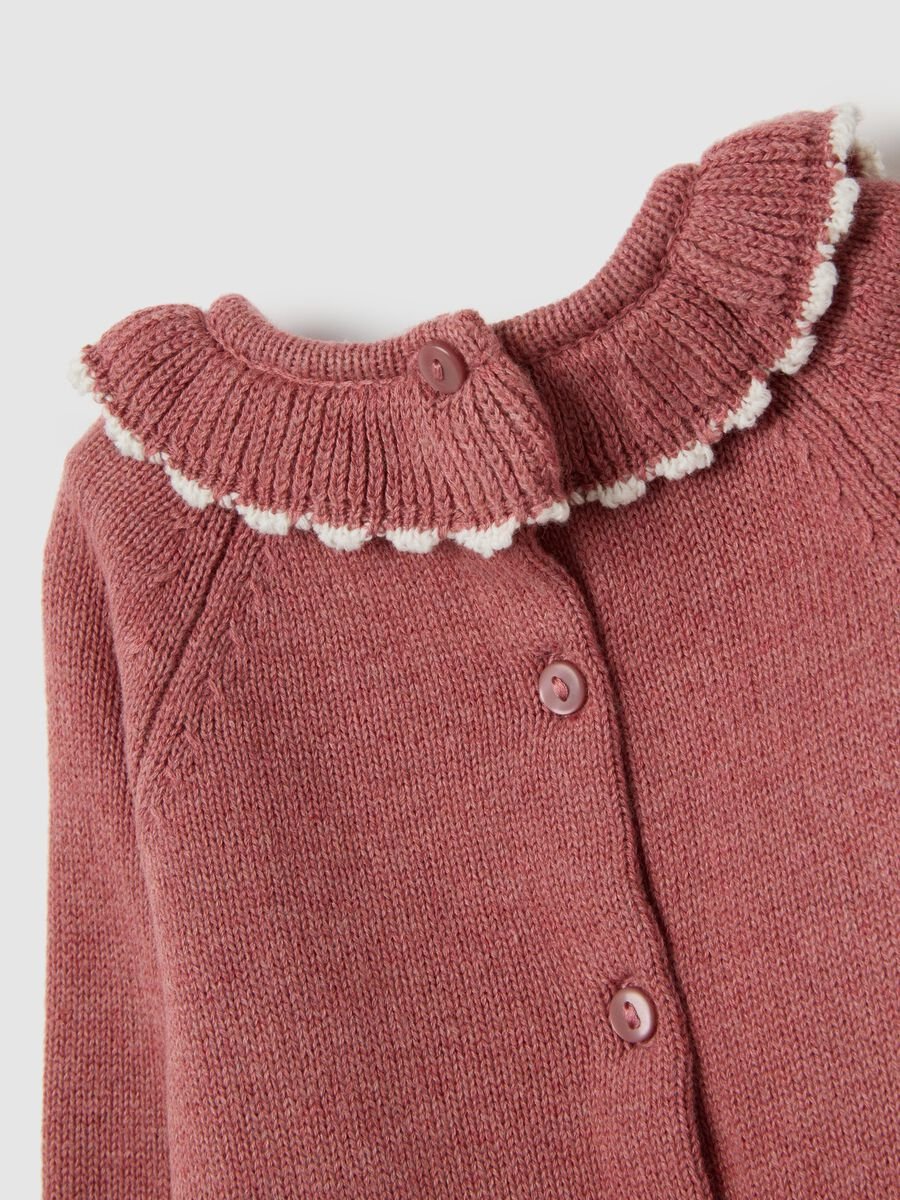 Baby Girl's Pink Cotton Sweater and Trousers Set_2
