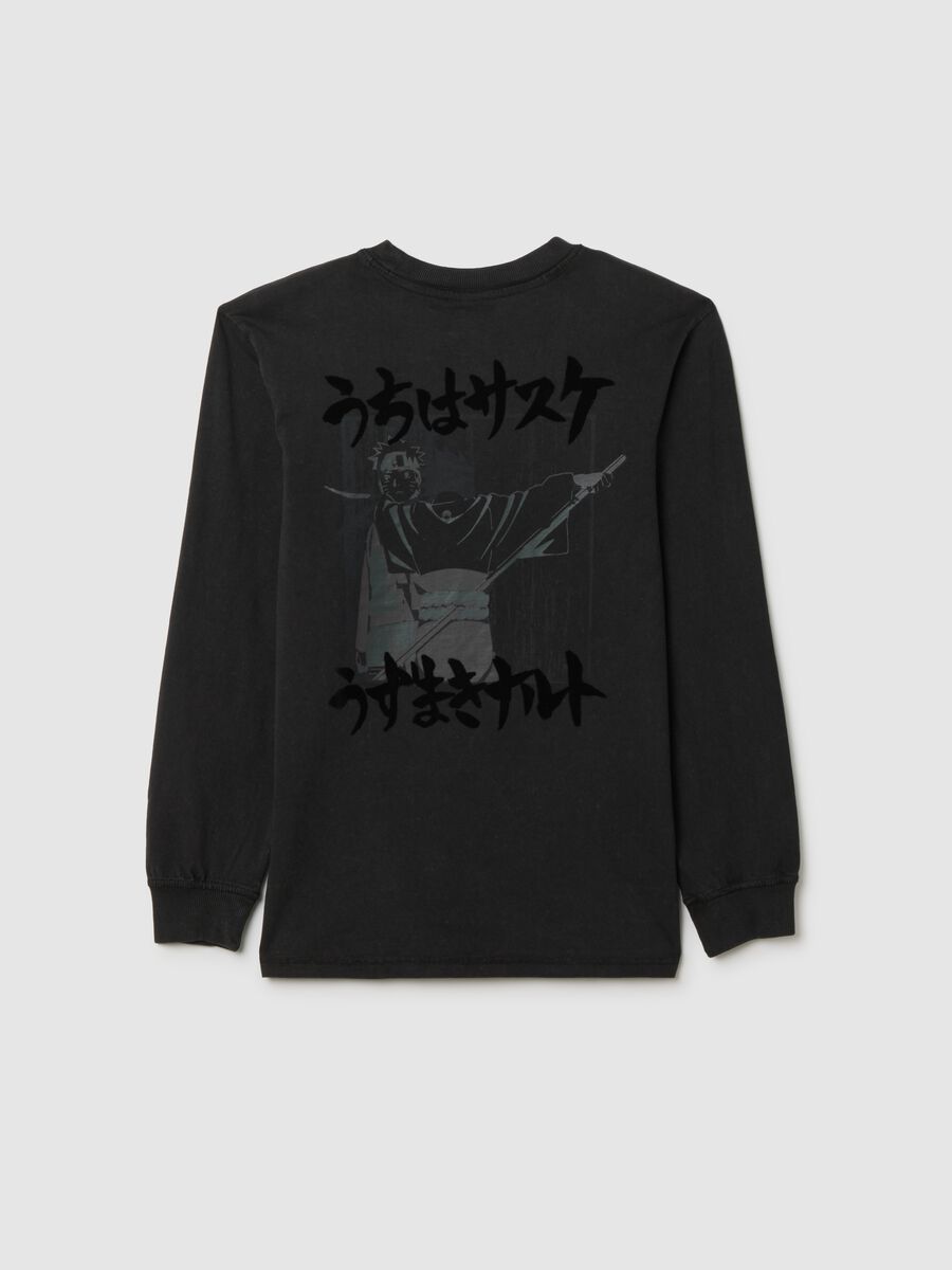 Maglia da ragazzo in puro cotone nero vestibilità over_4