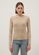 Maglia a maniche lunghe in puro cotone beige regular fit_0