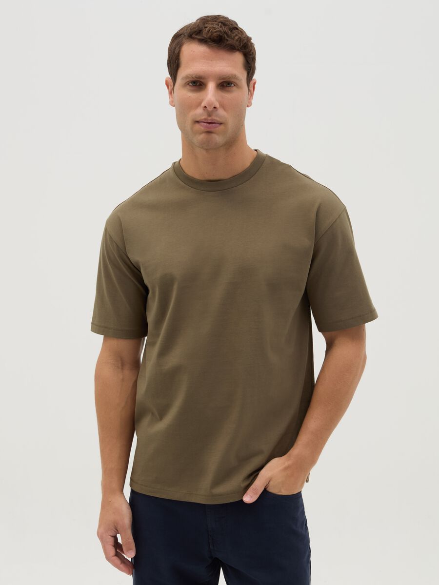 Solid colour T-shirt in organic cotton_0