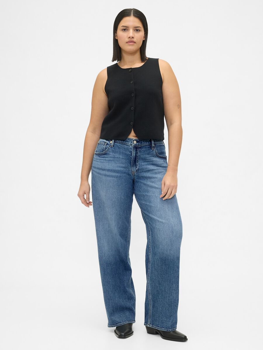 Wide-leg stretch denim jeans_4