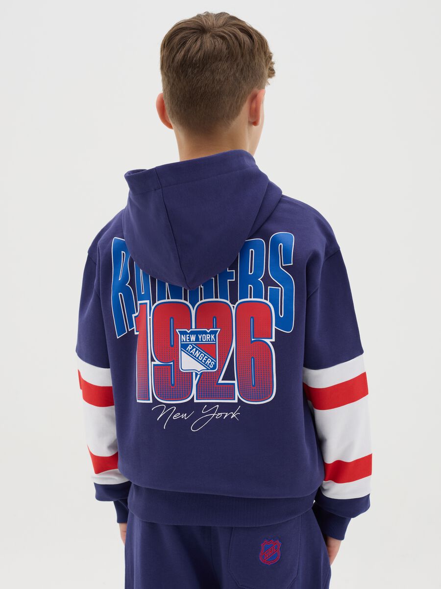 Blue and red New York Rangers full-zip sweatshirt with hood_2