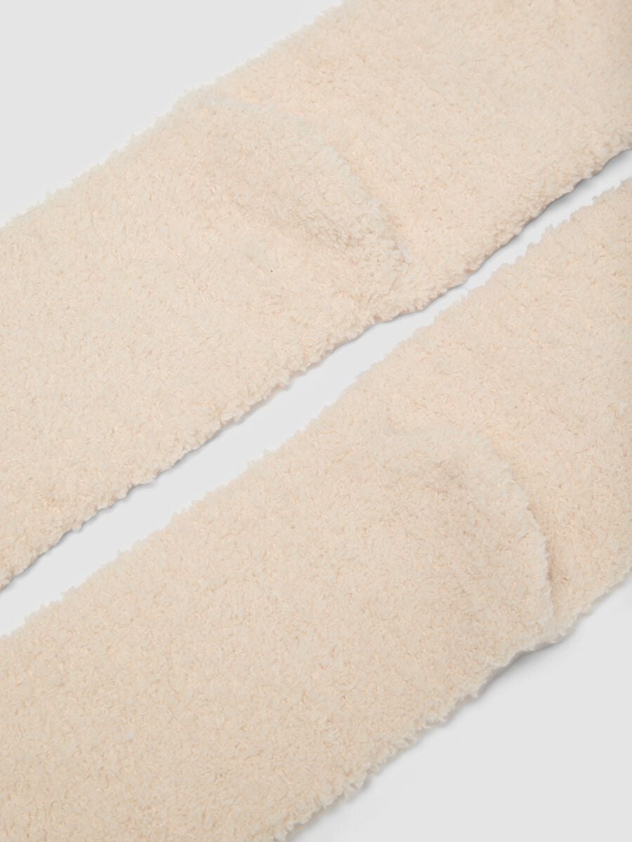 Beige stretch-fabric socks with reindeer motif_2