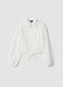 White pure cotton poplin shirt with floral embroidery_0