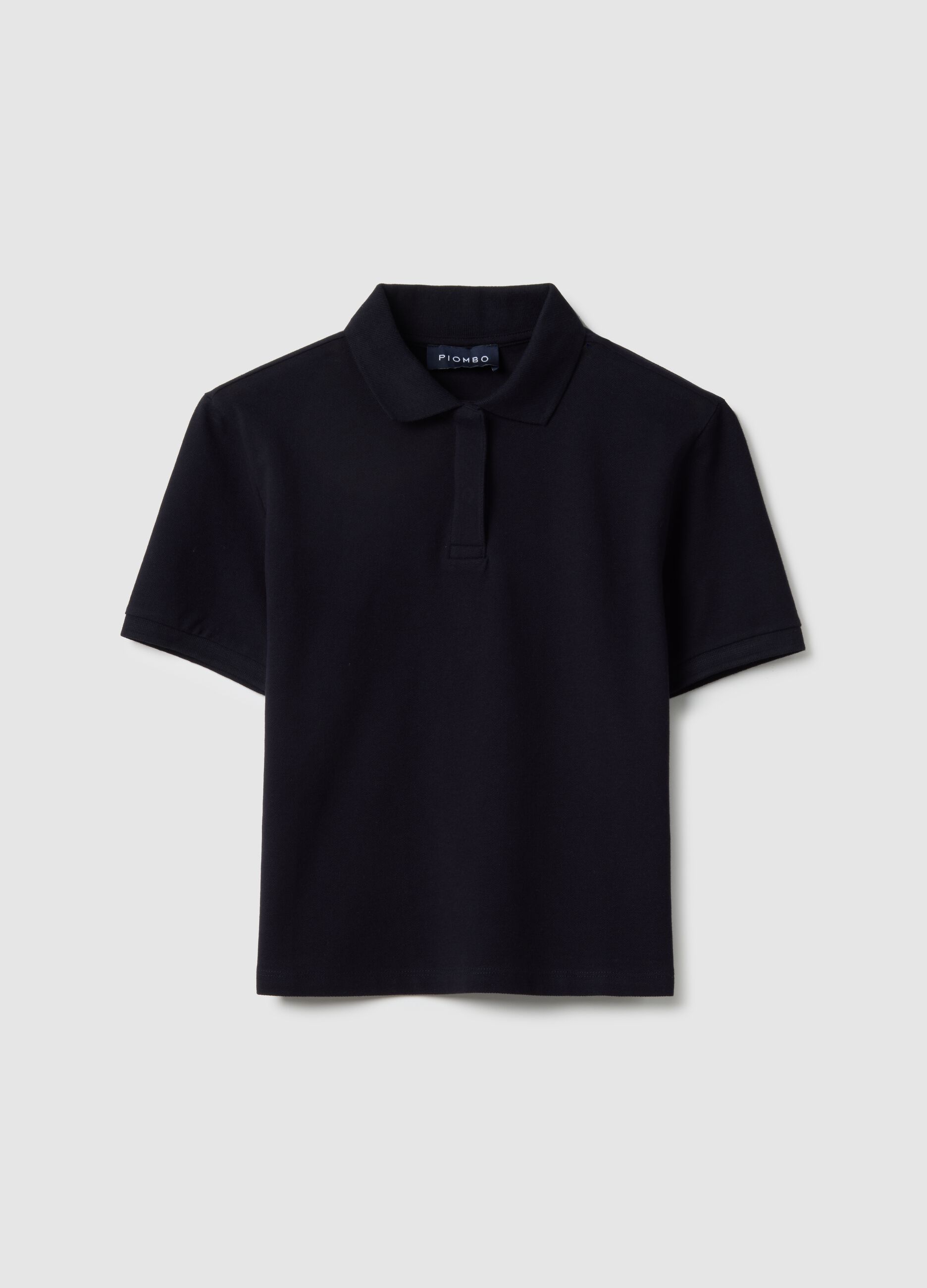 Black pure cotton polo regular fit