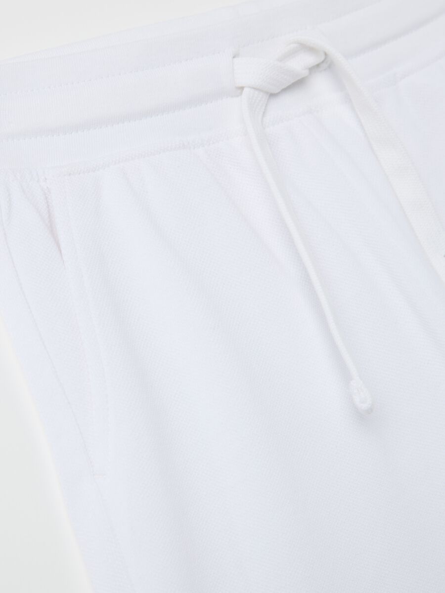 White shorts in cotton with drawstring_3