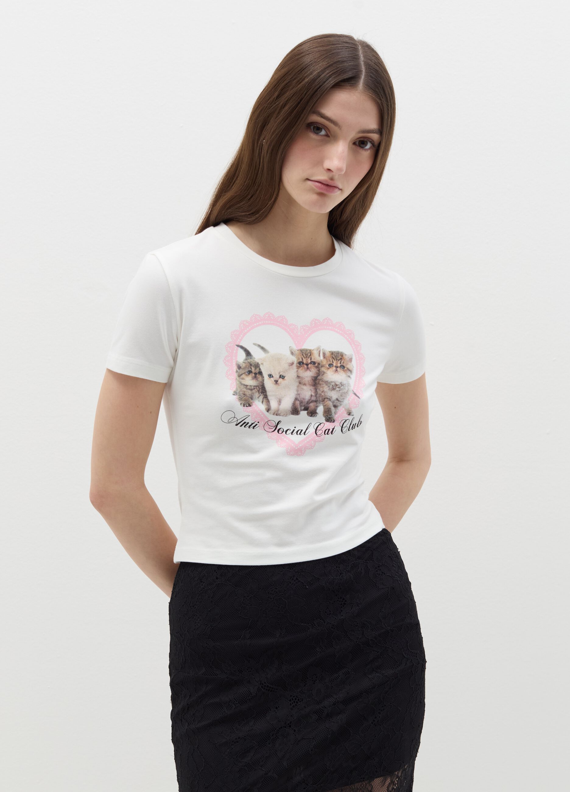 Stretch cotton T-shirt
