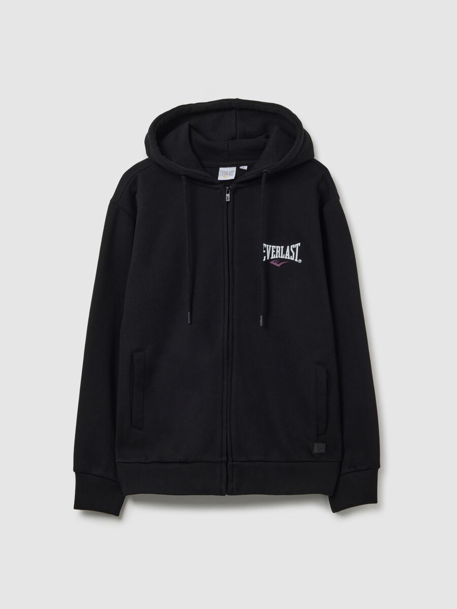 Black regular fit cotton blend sweatshirt_4