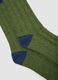 Green ankle socks in stretch wool and silk_1