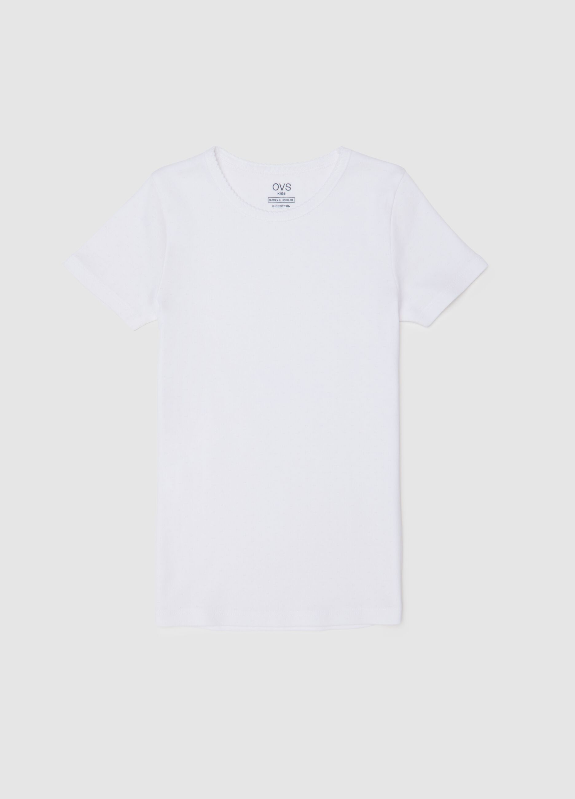 White Short-Sleeve Cotton T-shirt
