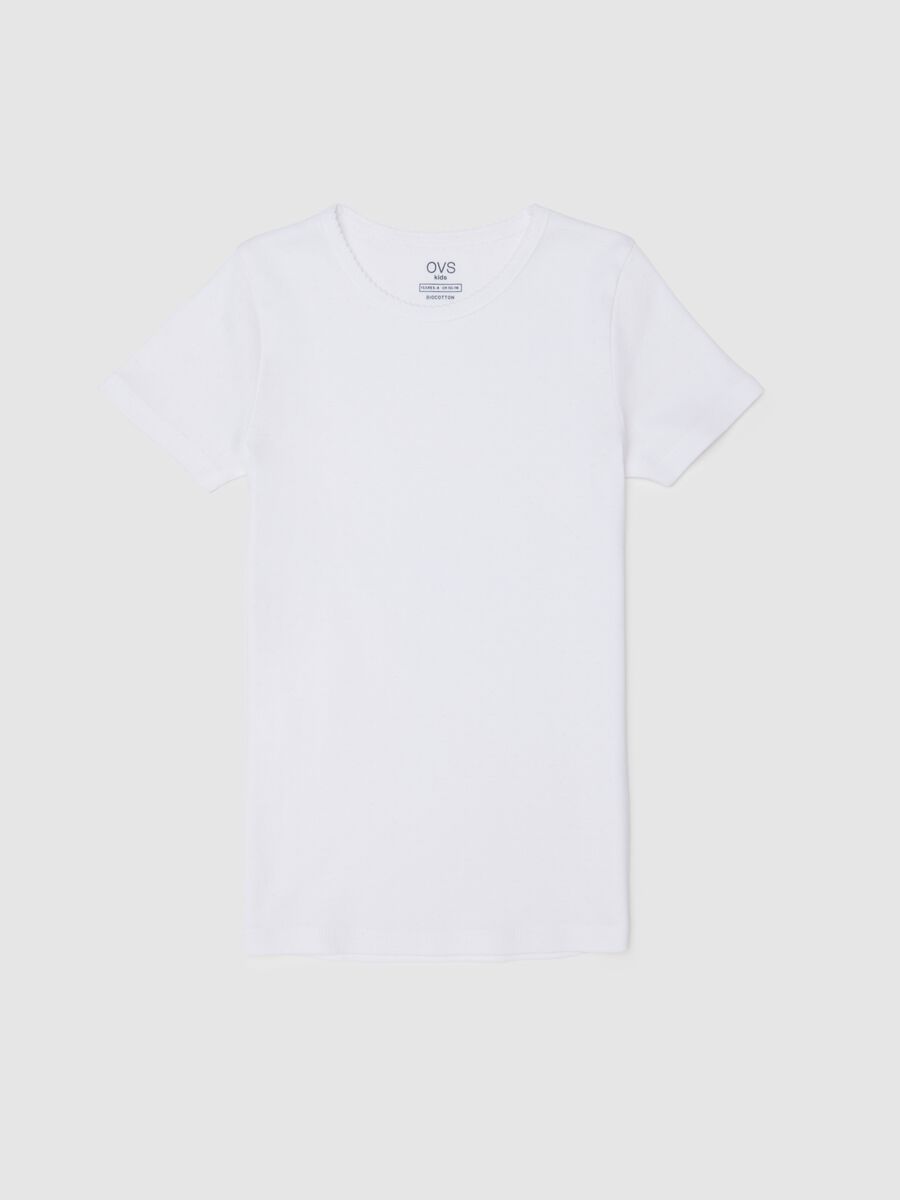 White Short-Sleeve Cotton T-shirt_0