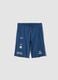 Boys&rsquo; regular-fit blue pure cotton shorts with prints_3