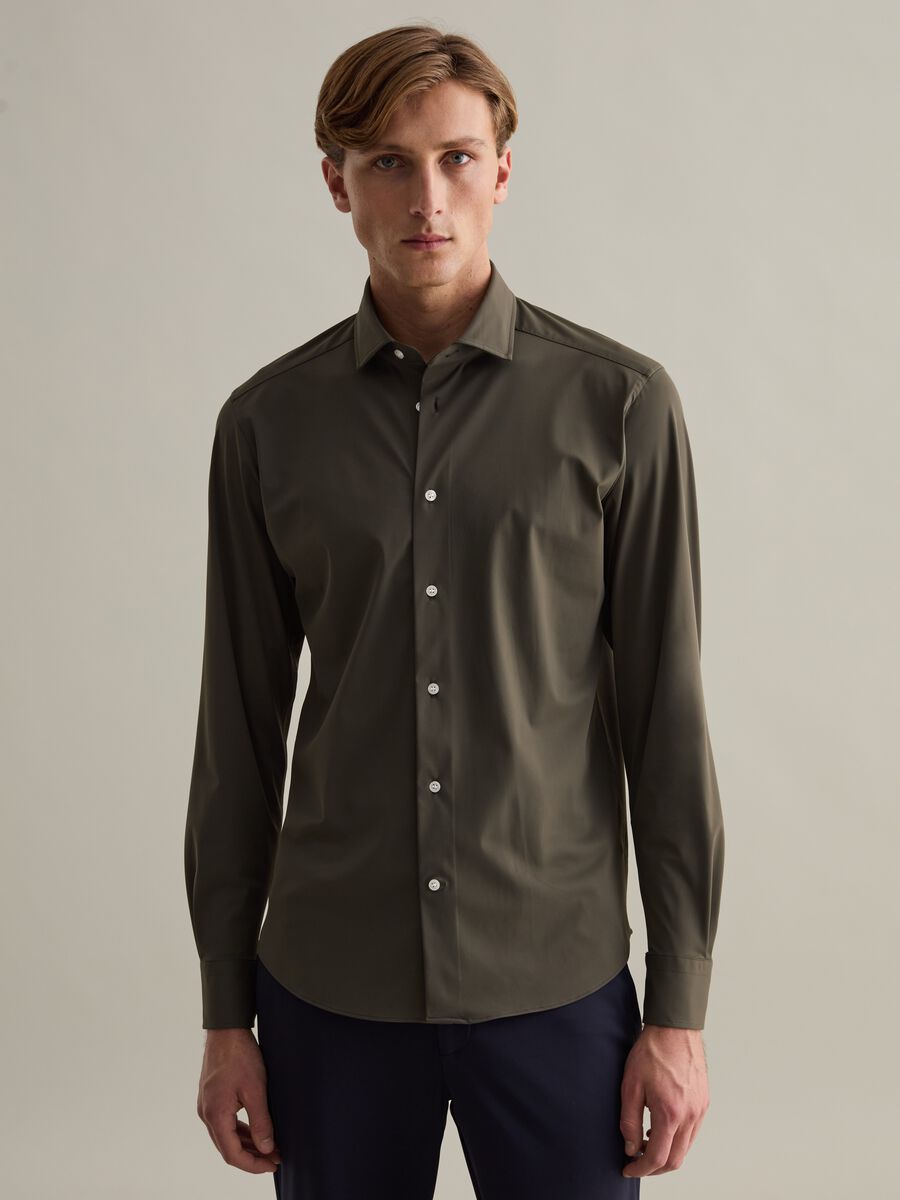 Camicia easy iron in tessuto tecnico Contemporary_0