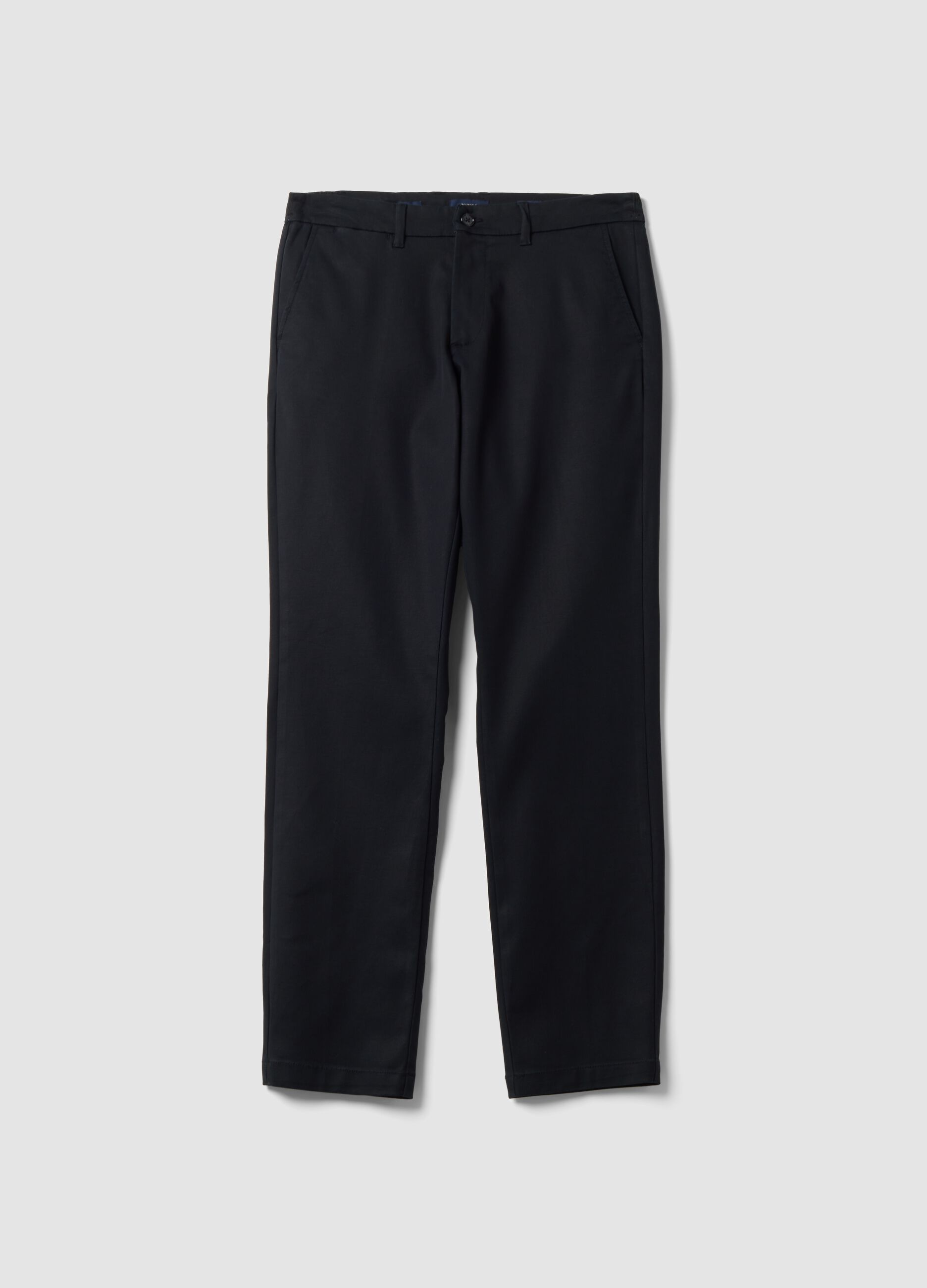 Black slim-fit stretch cotton and lyocell chino trousers