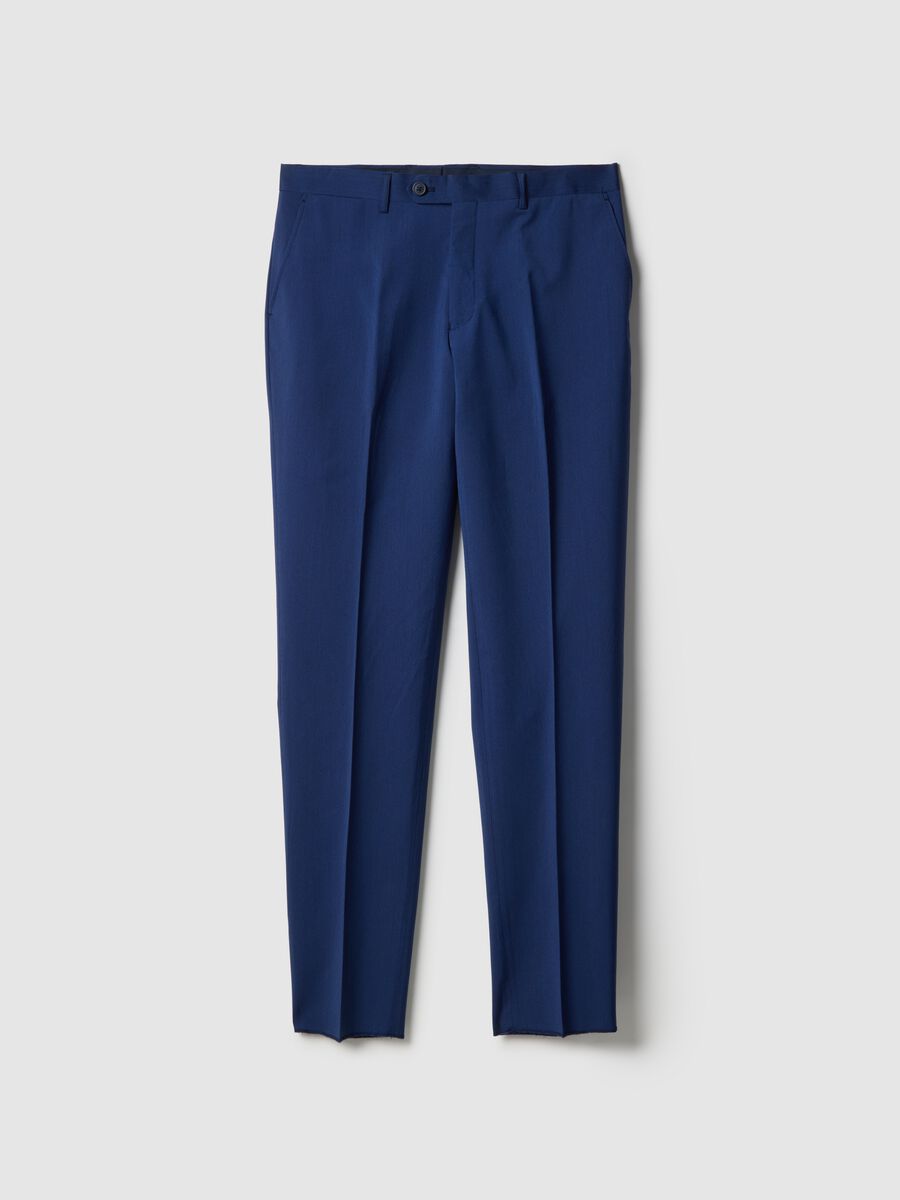 Blue regular fit trousers_4