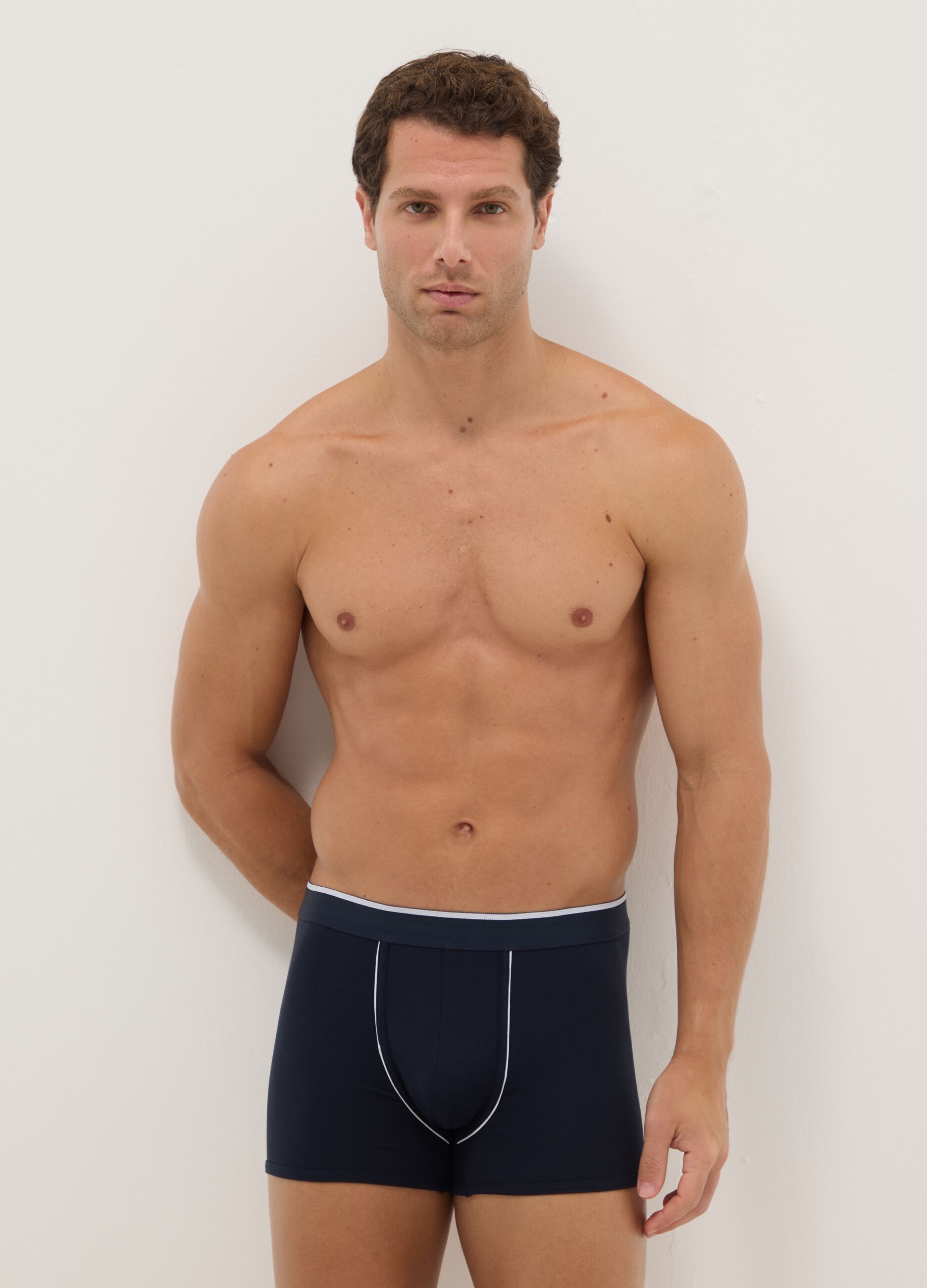 Blue Stretch Cotton Regular Fit Boxers Twin Pack