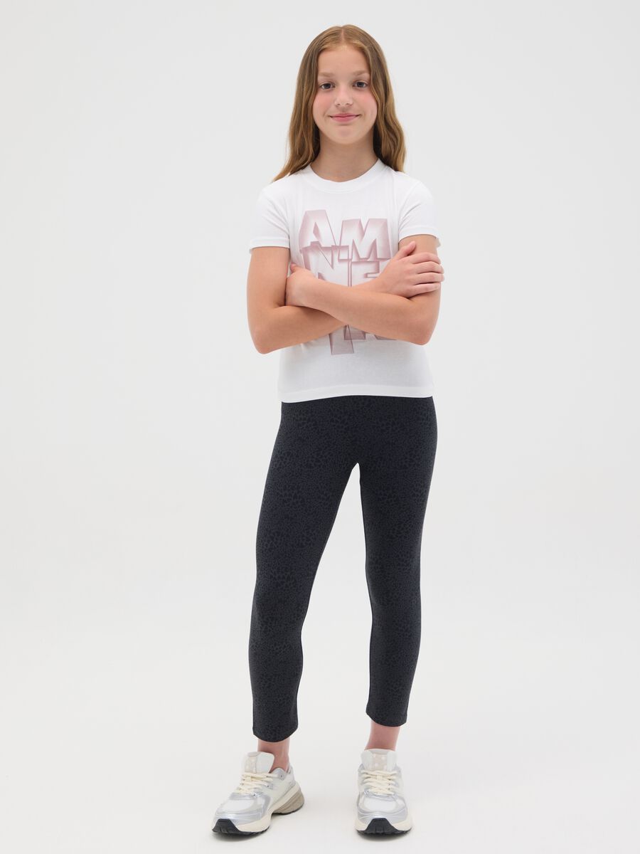 Girls' black skinny stretch cotton trousers_1
