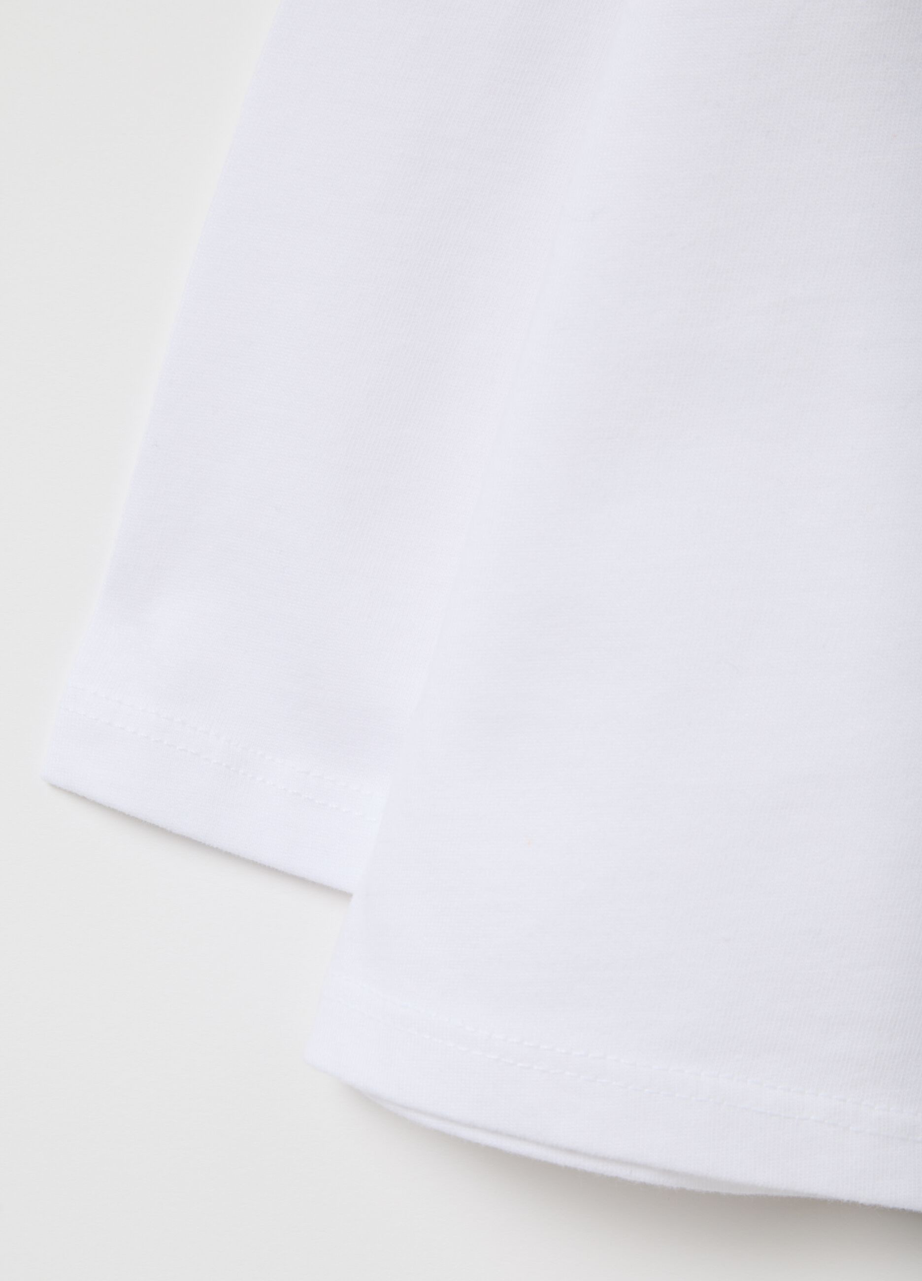 White regular fit pure cotton children's T-shirt