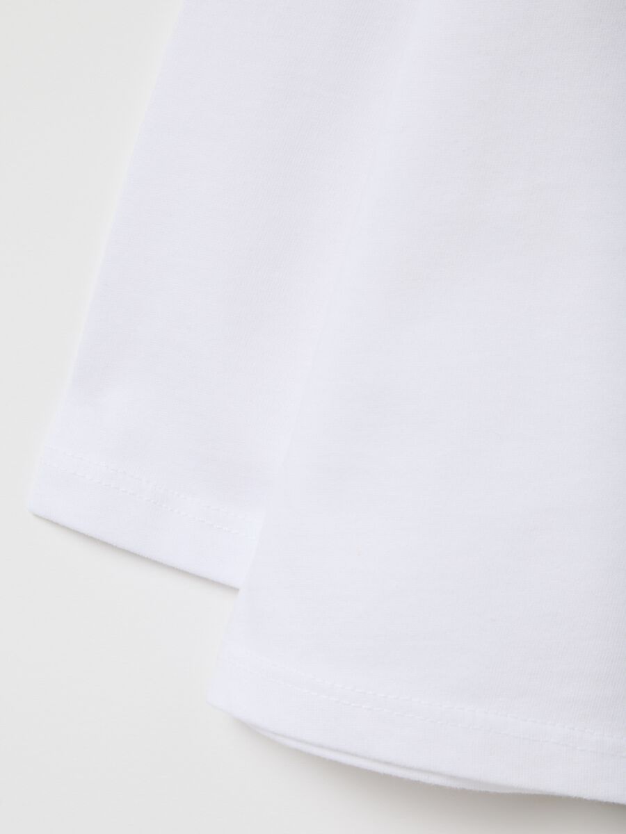 White regular fit pure cotton children's T-shirt_2