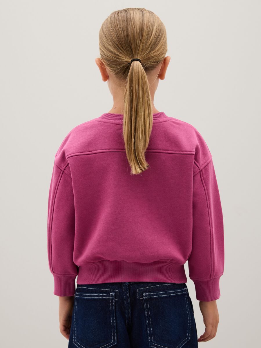 Felpa da bambina in misto cotone multicolor oversize_1