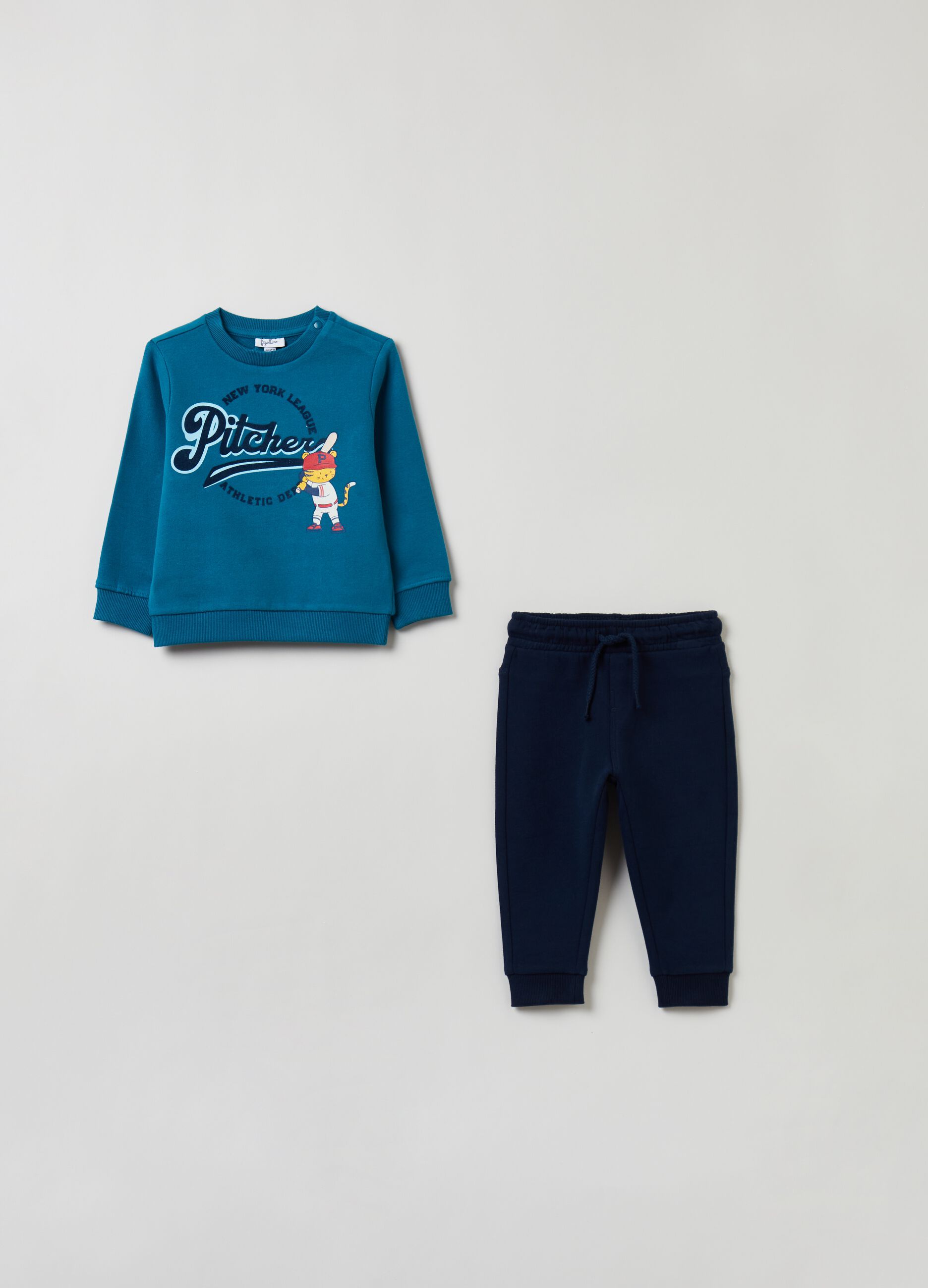 Jogging set in cotone con stampa_0