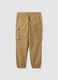 Pantaloni cargo marroni in cotone elasticizzato regular fit_7