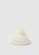 Girls' White Beret with Pom Pom_0