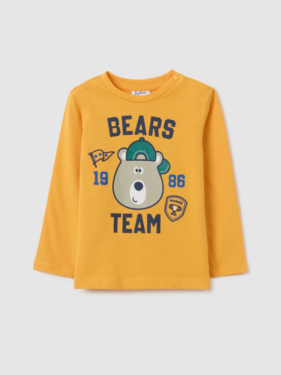 Children's yellow pure cotton t-shirt regular fit_0