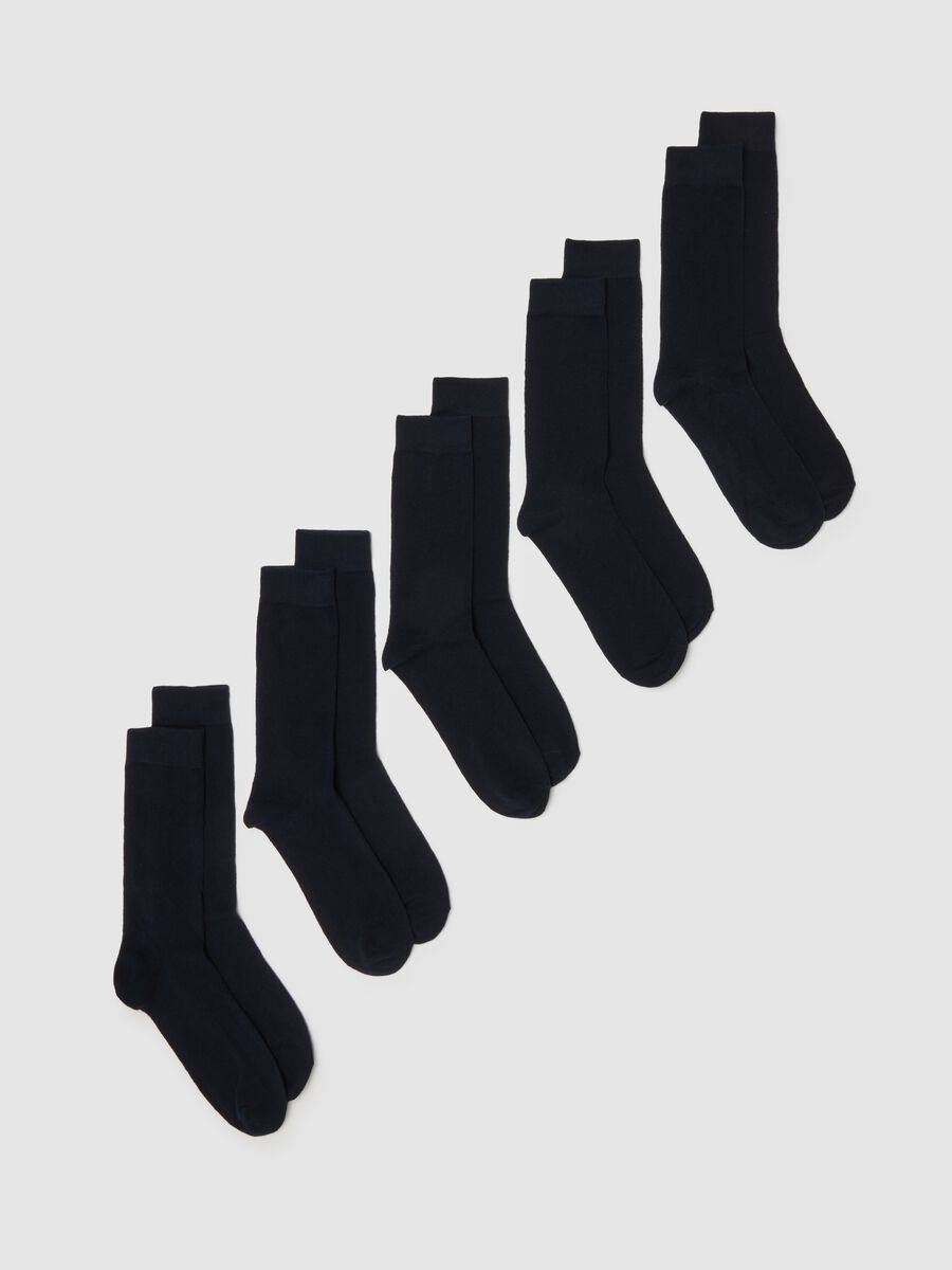 Multipack of Blue Midi Socks in Stretch Cotton Blend_0