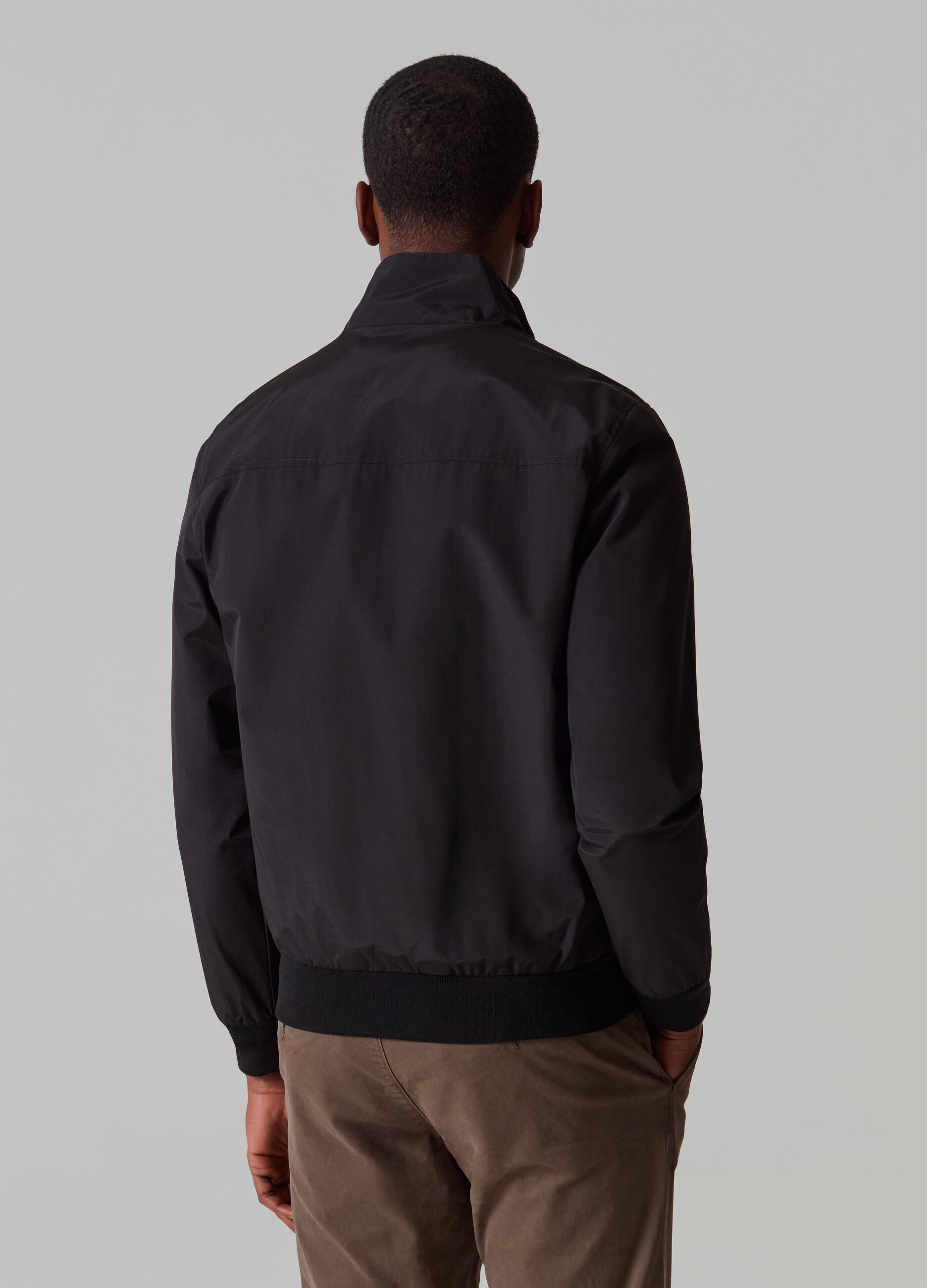 Full-zip bomber jacket with high neck