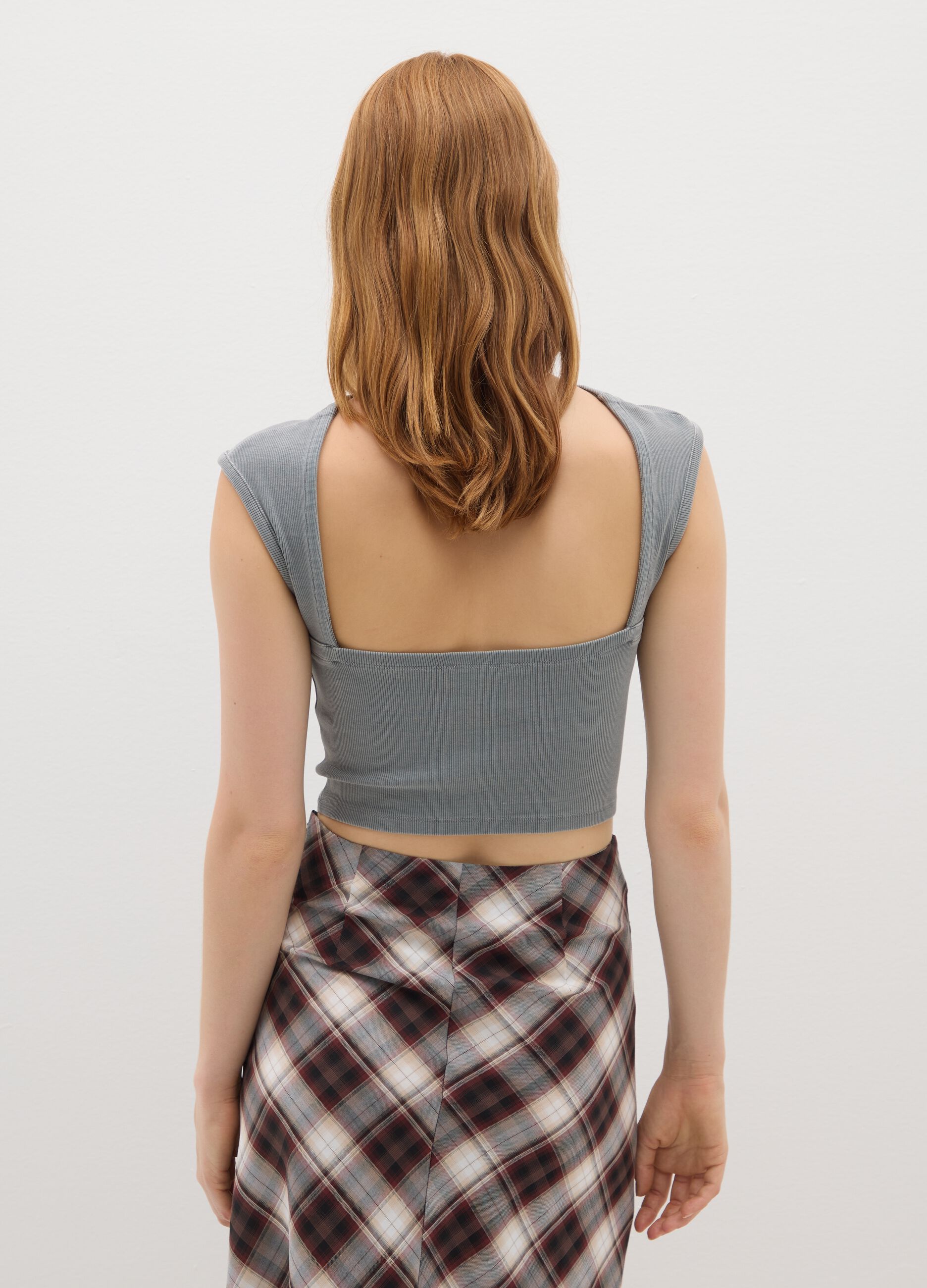 Women's Grey Cotton Blend Vest