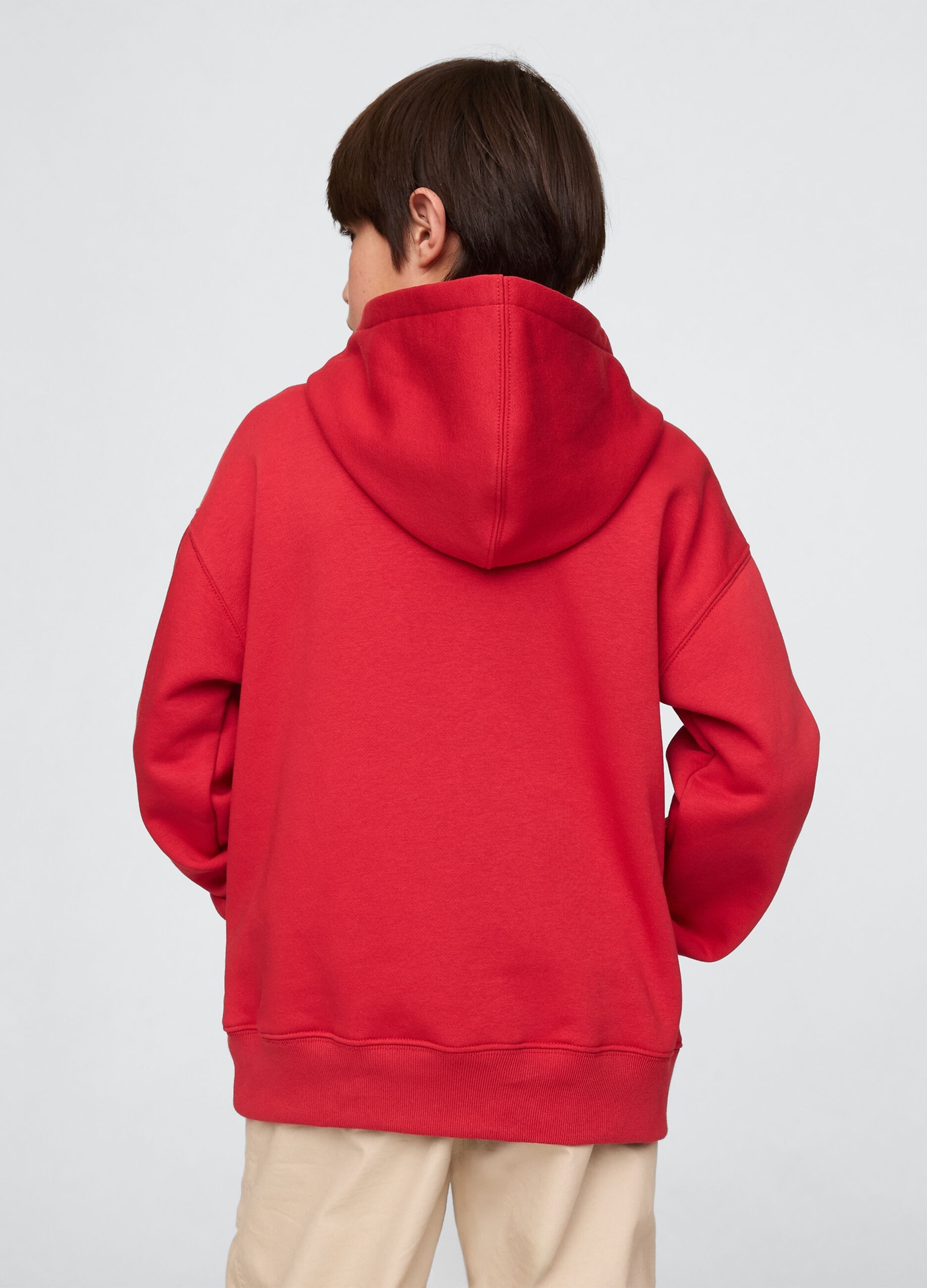 Felpa rossa con cappuccio e logo GAP