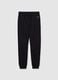Boys' black joggers in pure cotton regular fit with embroidery_0