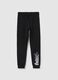 Fleece joggers with gothic motif print_3