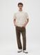 Brown pure cotton regular fit trousers_0