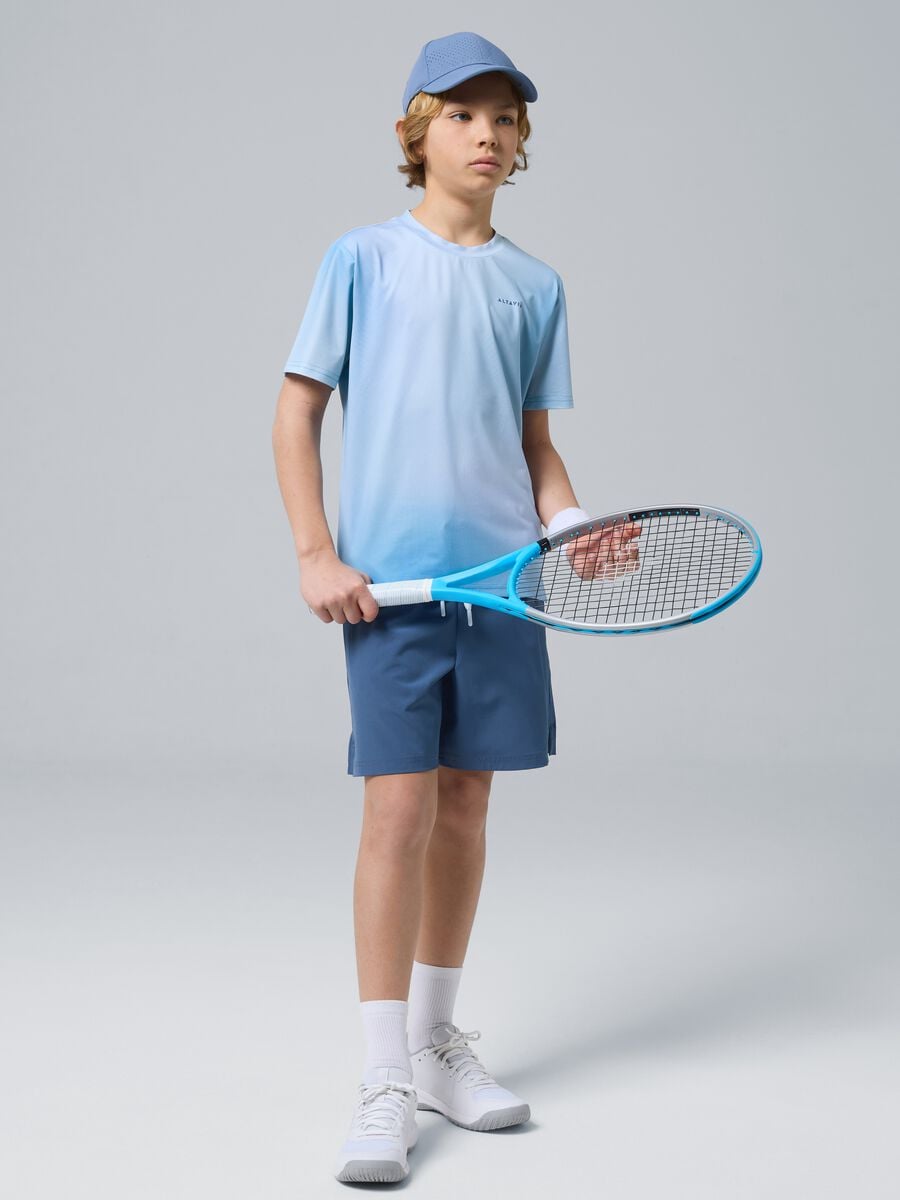 ALTAVIA COURT blue sports shorts in stretchy technical fabric for boys_0