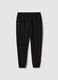 Black cotton blend regular fit jogger trousers_4