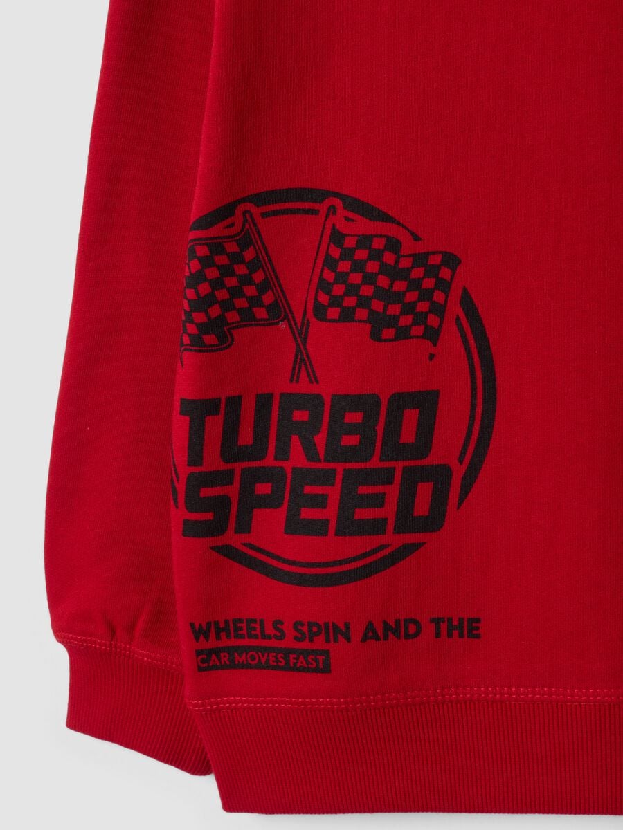 Red crew-neck sweatshirt in pure organic cotton_3