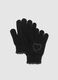Girls' Black Knit Gloves_0