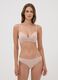 Beige padded stretch-fabric bra_1